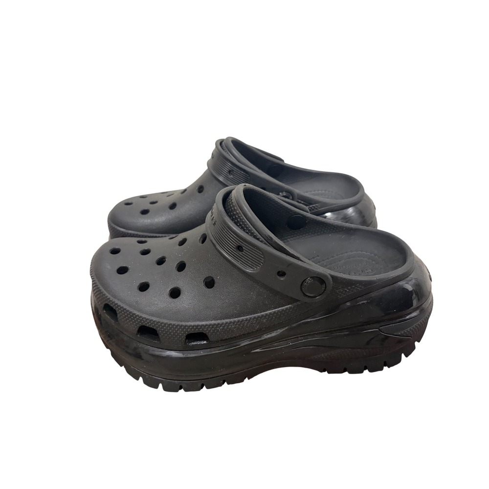 Crocs Mega Crush Clog Black Platform Lug Sole Shoes Womens Size 8 207988-001